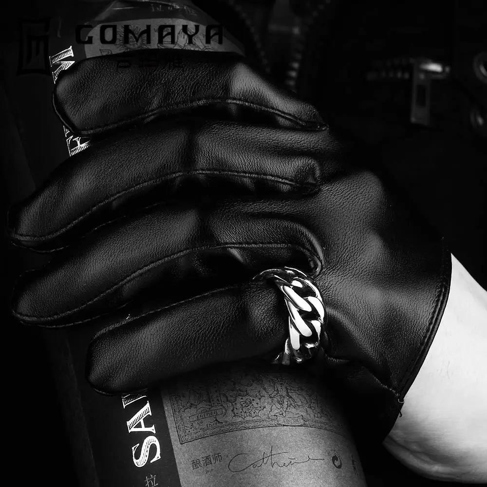 Мужское кольцо с геометрическим узором модное металлическое из нержавеющей