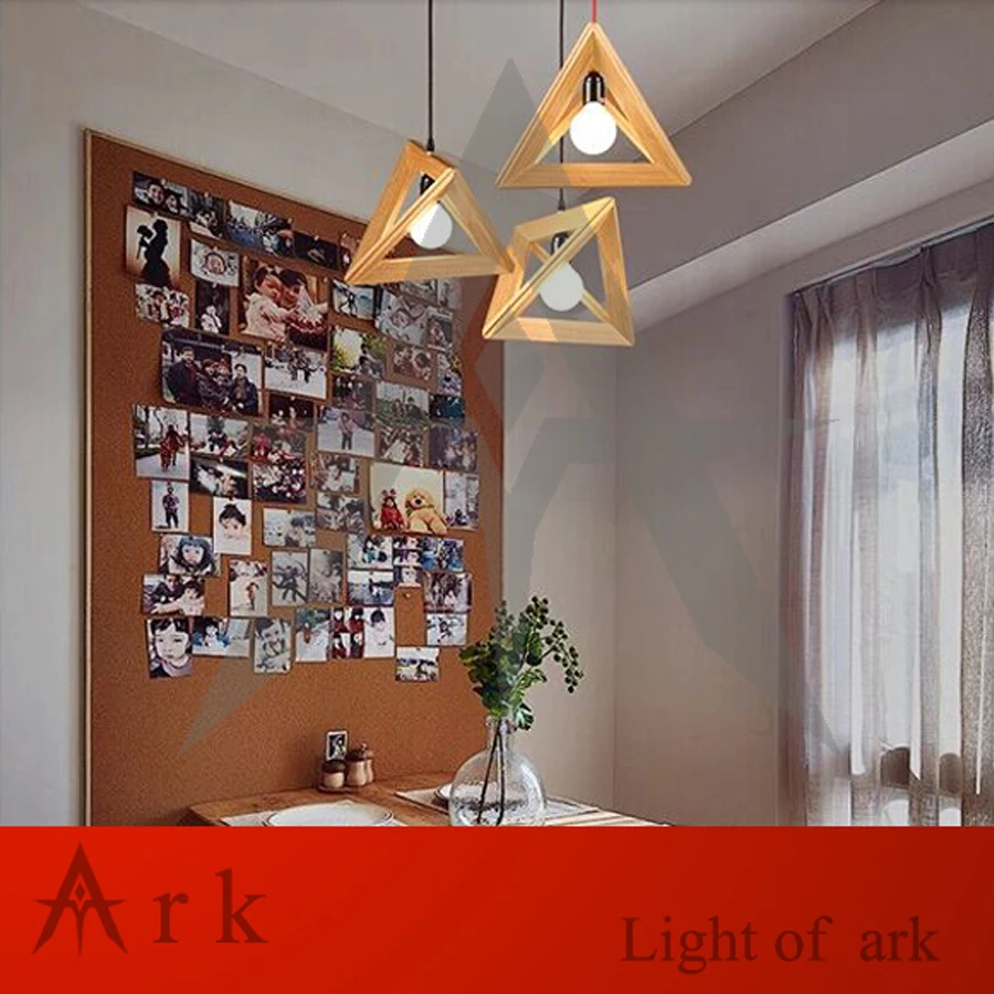 Модный дизайн современный и контрактный шаттл деревянный треугольник подвесной