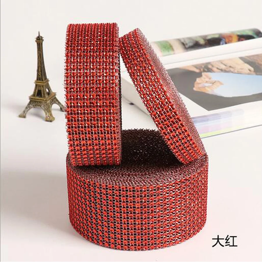 10 ярдов/рулон красная пластиковая лента со стразами | Дом и сад