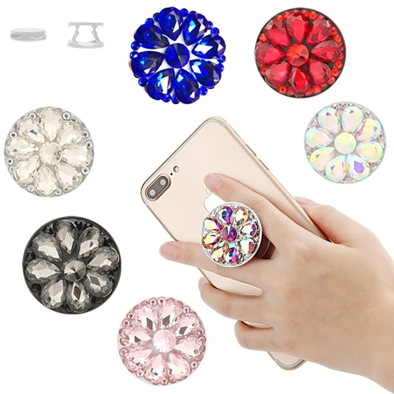 3D Diamond Phone Holder Universal Finger Phone Grip Holder Cell Phone Stand Holder Tablet Phone Ring Support Phone Bracket