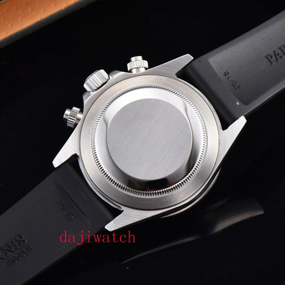 Parnis39mm мужские часы с хронографом сапфировые кварцевые повседневные наручные часы wat ch спортивные часы