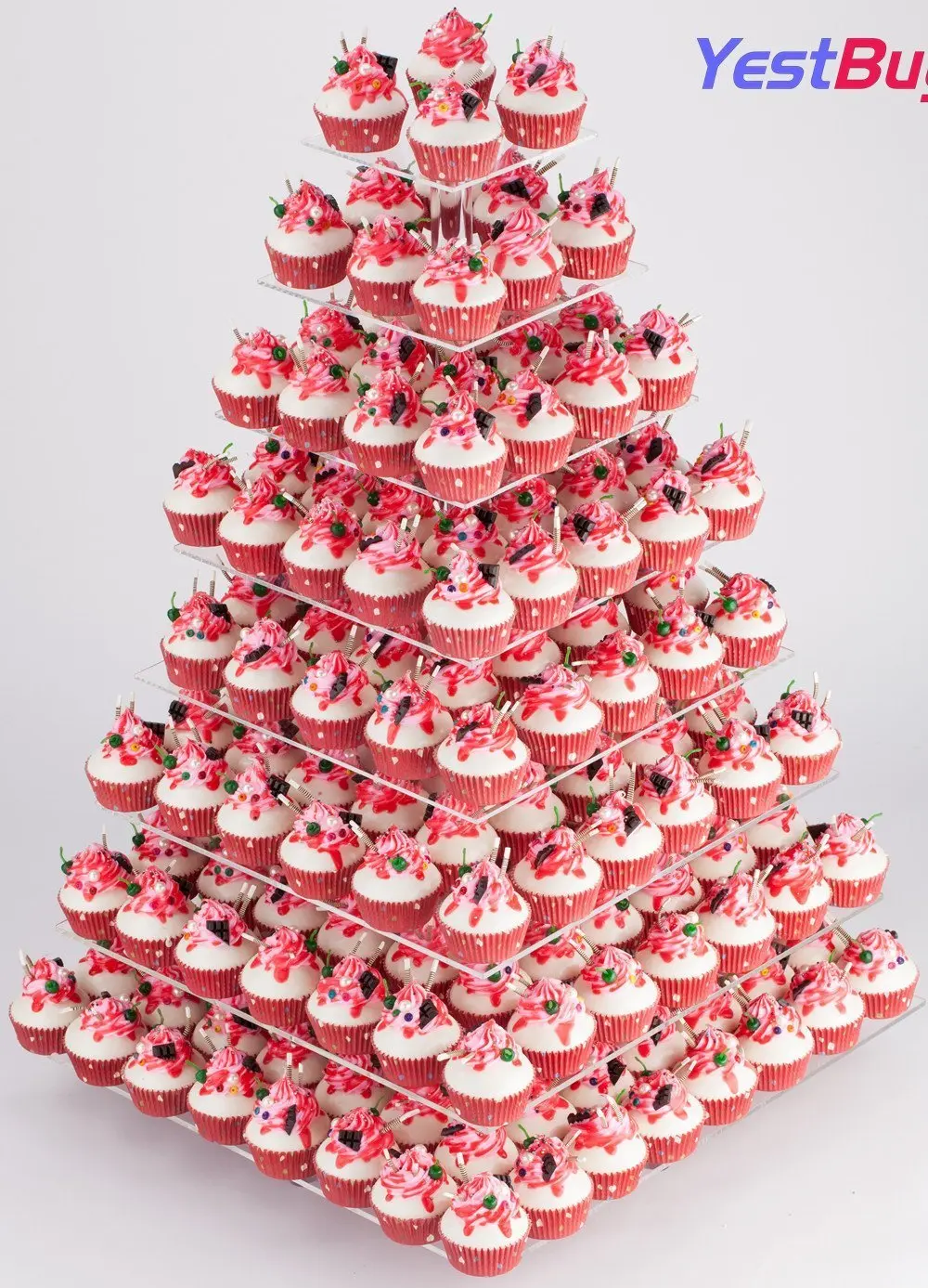 8 Tier Clear Square Acrylic Cupcake Display Stand Rack For Wedding Birthday Party Cake Stand-cupcake Stand- Dessert | Дом и сад