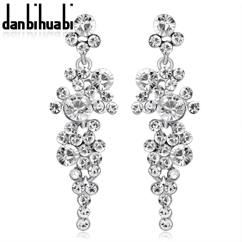 Элегантные Свадебные Длинные Серьги невесты со стразами и кисточками с камнями