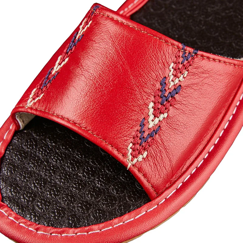 Тапочки из натуральной овечьей кожи Противоскользящие тапочки Нескользящие