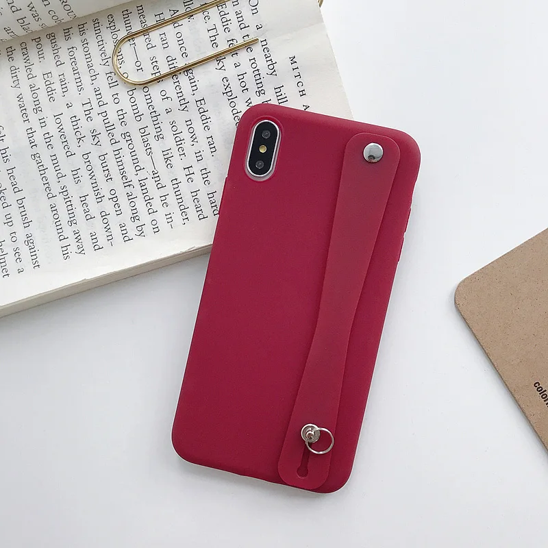 Socoupair мягкий силиконовый держатель для телефона чехол для iphone XR X Xs max 11 Pro Max чехол для iphone 7 8 6 6s plus ремешок на запястье задняя крышка