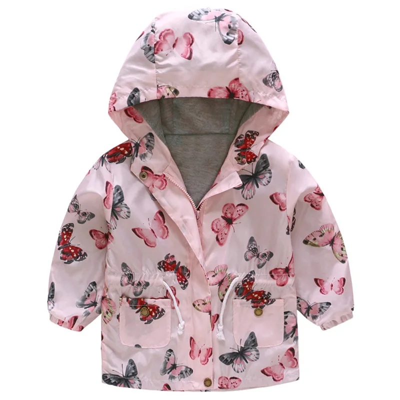pink Новая куртка для девочек детская одежда плащ для девочек Детская куртка пальто с капюшоном для девочек Зимний плащ верхняя одежда с капюшоном - Цвет: pink