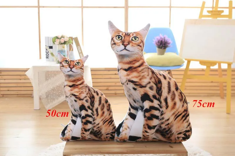 1 шт., 50 см, мягкая 3D имитация, мягкие игрушки для кошек, двустороннее сиденье, подушка для дивана, подушка, милые плюшевые животные, куклы для кошек, игрушки, подарки