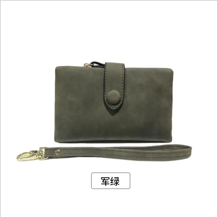 army green Распродажа Модный Топ качество небольшой чехол-кошелек из искусственной матовой кожи короткий кошелек, женский кошелек, клатч на молнии для монет портмоне с отделениями для кредитных карт - Цвет: army green