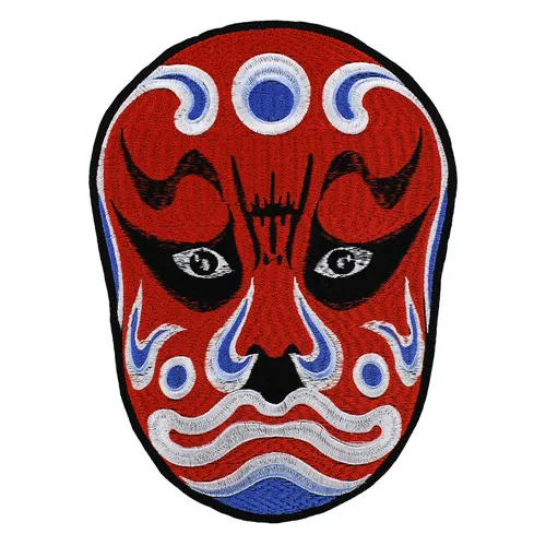 Mask 12 1 шт. в китайском стиле Пекинская опера маски для лица модная ткань вышивка железные на патчи аппликация Швейные принадлежности TH822 - Цвет: Mask 12