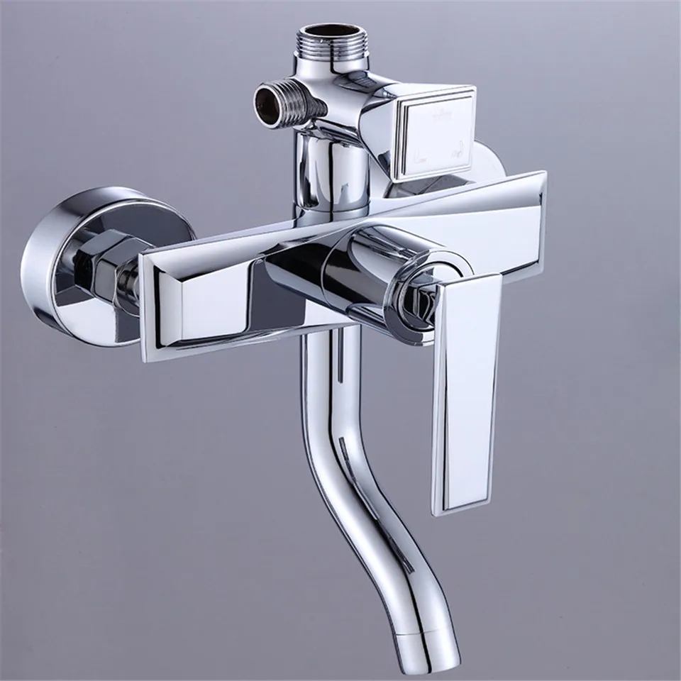 TOOKOC Bathroom Shower Mixer Faucet Rotate lifting Tub Spout Wall Rainfall Head Handshower Cold and Hot Water | Обустройство дома