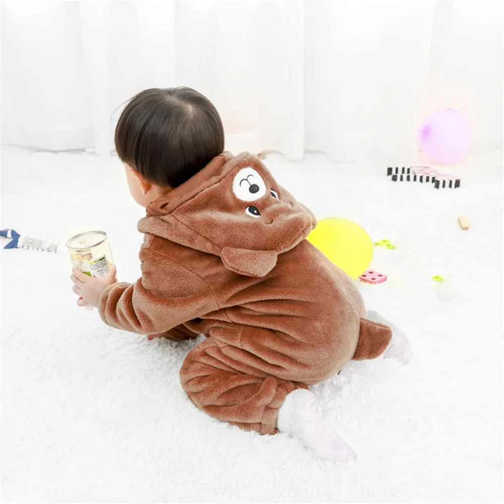 Kigurumi/зимняя одежда для малышей с изображением животных; Коричневый медведь; праздничный костюм; От 1 до 3 лет; Детский костюм для костюмированной вечеринки; забавное животное; один предмет; фантазия