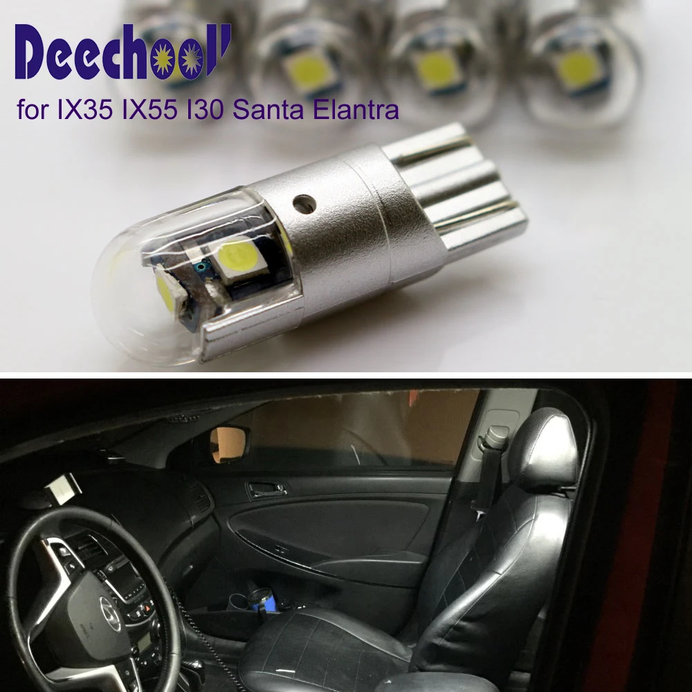 Автомобильный внутренний светильник deechooll 2 шт. для Hyundai IX35 IX55 I30 Santa Elantra T10