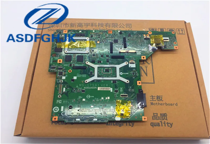 Материнская плата для ноутбука модель MSI GE70 системная SR15E CPU DDR3L не