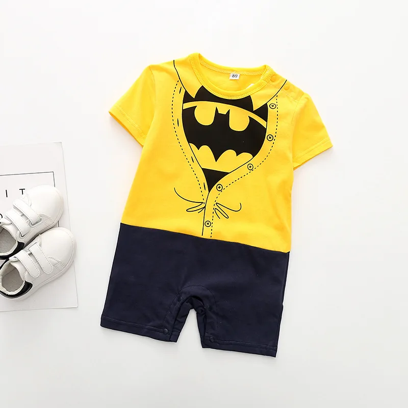 2018 Hot Selling Unisex Baby Clothes Kids Short Sleeve Superman Batman Climbing Summer Cartoon Bounce Romper |
