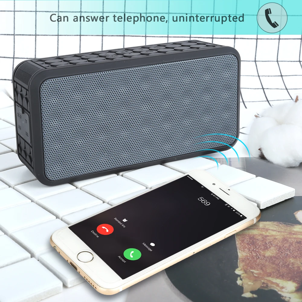 TOPROAD Portable Hifi Bluetooth Speaker Waterproof IPX6 Outdoor Speakers with Carabiner Support Handsfree radio fm TF for Phone |