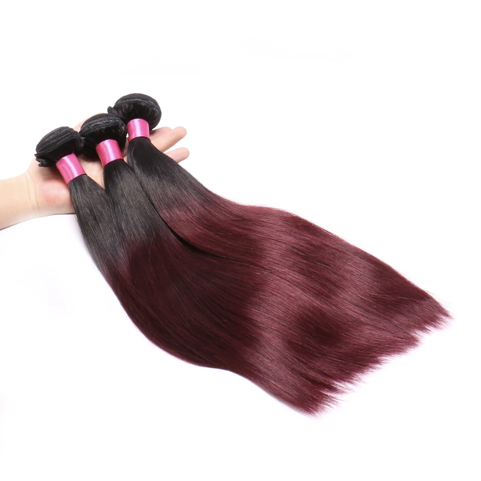 3 пучка бразильских волос для наращивания цвет Бургунди|Пучки объемные 3/4| |