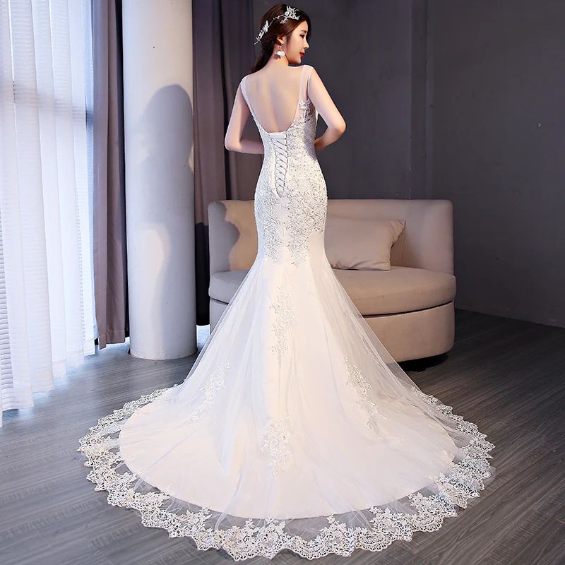 Свадебное платье русалки 2020 кружевное невесты Плюс Размер бальное свадебное