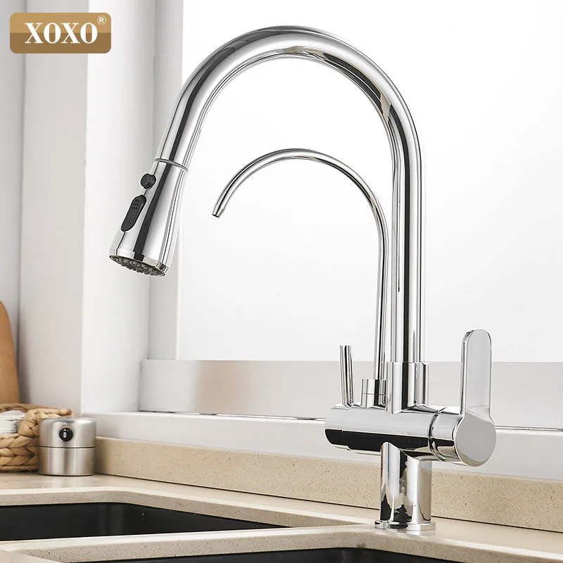 Смеситель для кухни XOXO черный смеситель поворот на 360 градусов характеристики