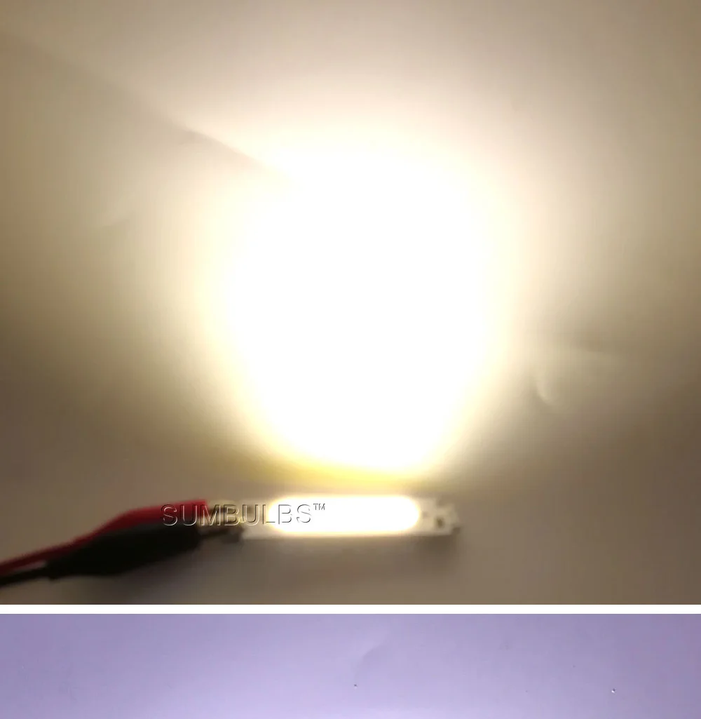 SUMBULBS 60*15 мм COB светодиодный светильник 12 В 2 Вт светодиодный диодный светильник ing Chip красный синий розовый зеленый желтый белый цвет для DIY автомобиля лампы