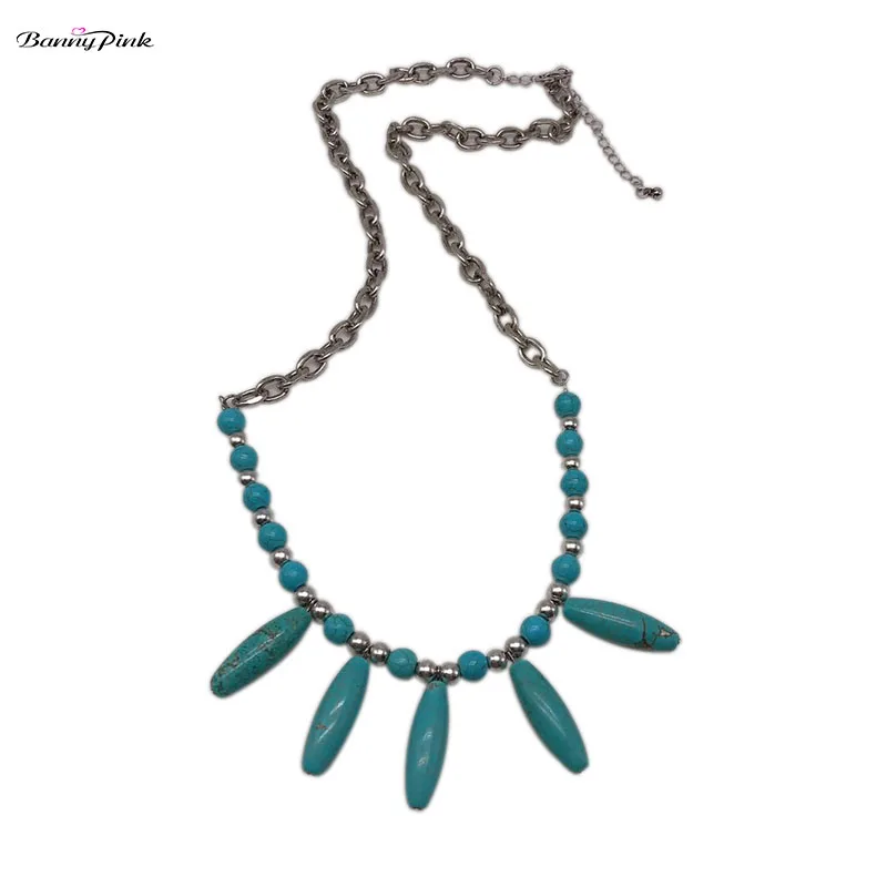 Женская винтажная Длинная подвеска с бусинами из камней Banny винтажное ожерелье