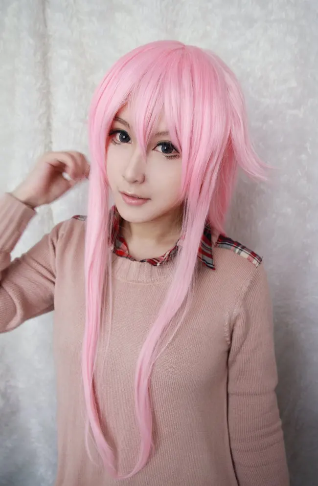 MCOSER 100 см длинные straiht kawaill Мода The Future Diary-Gasai Yuno светильник Розовый Косплей Аниме парик