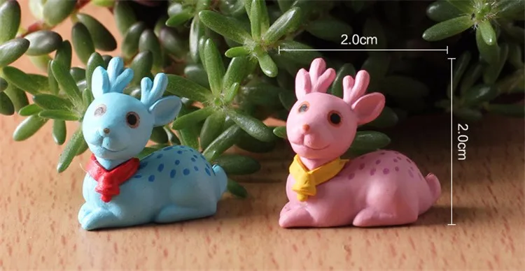 4 шт случайный цвет микро пейзаж милый мультфильм животных смолы DIY Сад украшения дома фигурки миниатюры