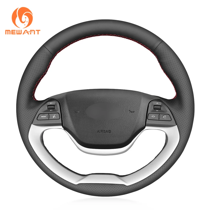 MEWANT черная искусственная кожа фотосессия для Kia Morning 2011 2016 Picanto 2012 2015|car steering wheel
