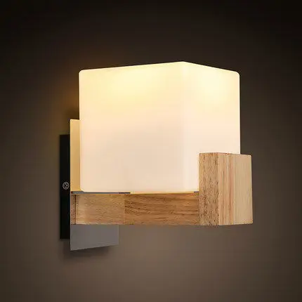 Настенная Светодиодная лампа в японском стиле бра из матового стекла и твердой