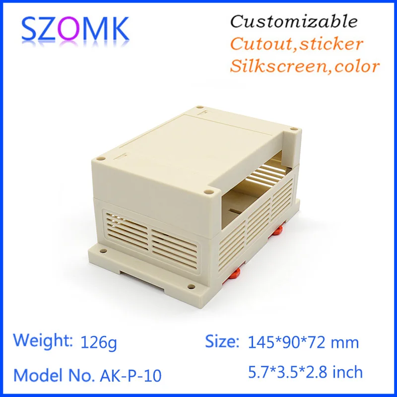 10 шт./партия пластиковый корпус szomk abs din rail plc 145*90*72 мм|case electronic|case acase case |