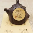 Наклейки круглые крафтовыебелые, 3 см, 100 шт.Этикетка для упаковки подарка