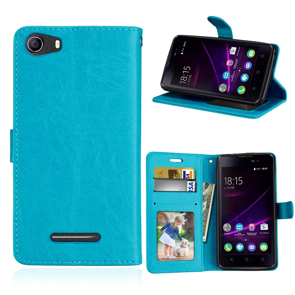 Чехол для BQ Mobile 5065 Choice BQS-5065, роскошный чехол из искусственной кожи, флип-чехол для телефона, чехол-кошелек, подставка для BQ BQS 5065 Choice - Цвет: Blue