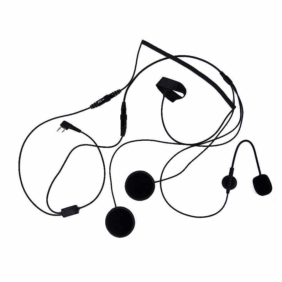 For Kenwood For Baofeng Retevis Motorcycle Helmet 2Pin Finger PTT Headset Walkie Talkie Microphone For TYT Two Way Radio Headset