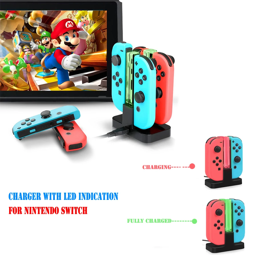 Зарядное устройство для зарядного устройства для nintendo s Swicth Joycon NS nintendo Switch Gamepad со светодиодной подсветкой