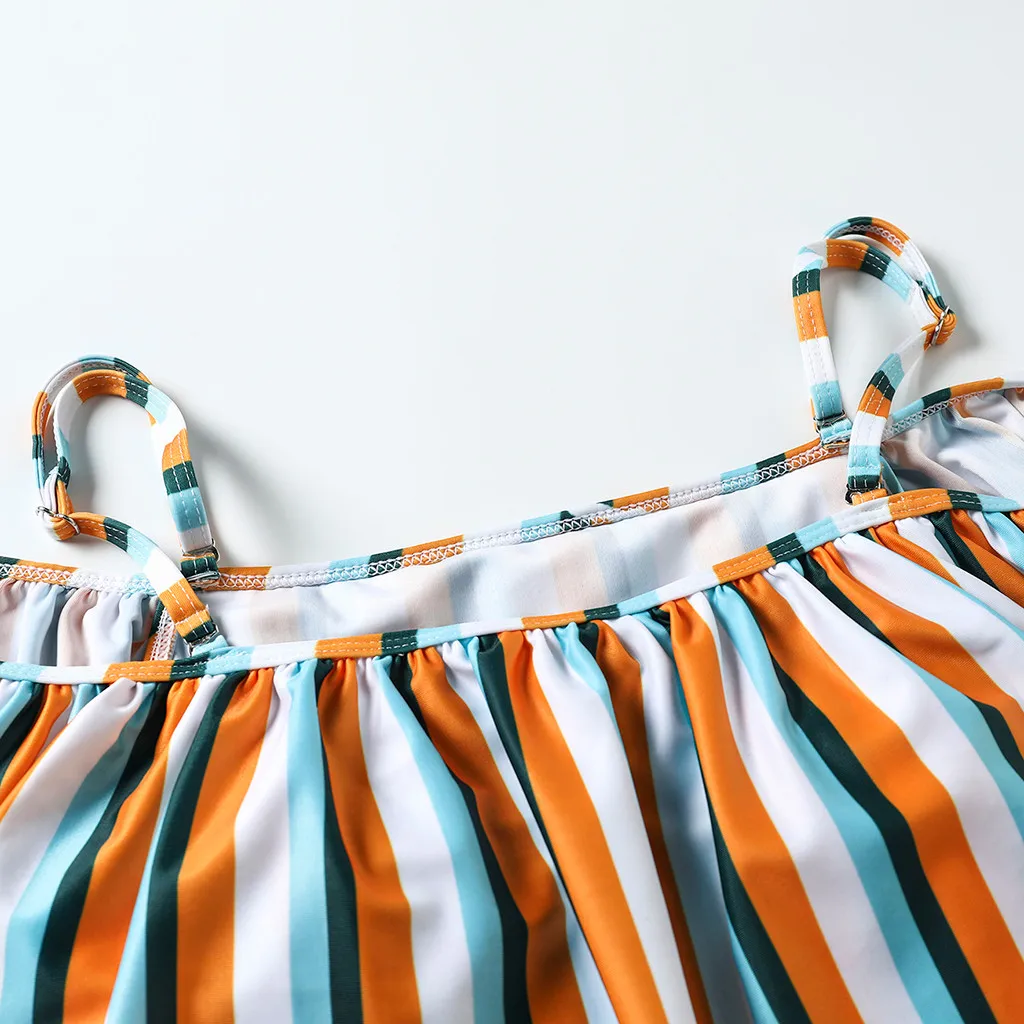 Женские Купальники для беременных Танкини с полосатым принтом бикини купальник