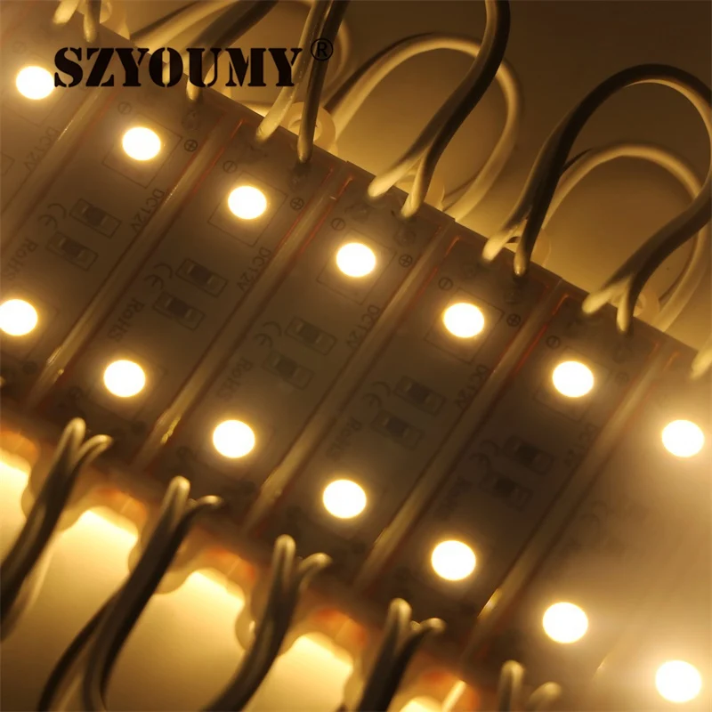 SZYOUMY 1000 шт./лот 5054 2 светодиода модуль холодный белый Водонепроницаемый IP65 для наружного подсветкой знаки, афиши украшения - Цвет: Цвет: желтый