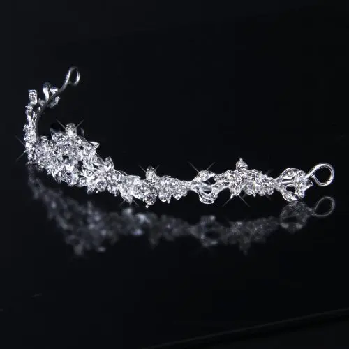 Горный хрусталь свадебный цветок с кристаллами Корона головная повязка вуаль