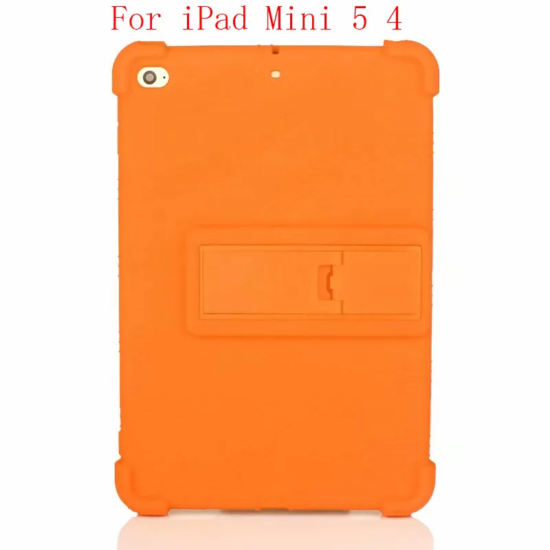 Силиконовый чехол для Apple iPad Mini 5 чехол для детей противоударный для iPad Mini 4 3 2 1 мягкие чехлы - Цвет: Mini 5 4 Orange