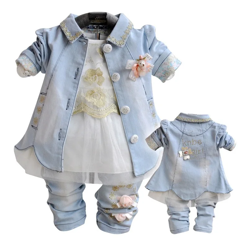 Anlencool/Новинка года; Roupas Meninos; ; платье для маленьких девочек; костюм; высокое качество; Весенний Комплект из трех предметов; Одежда для девочек
