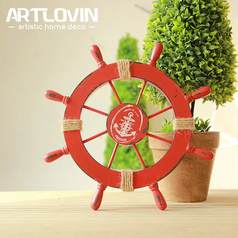 Средиземноморский Морской Настенная Наклейка с деревьями лодка руль ремесло