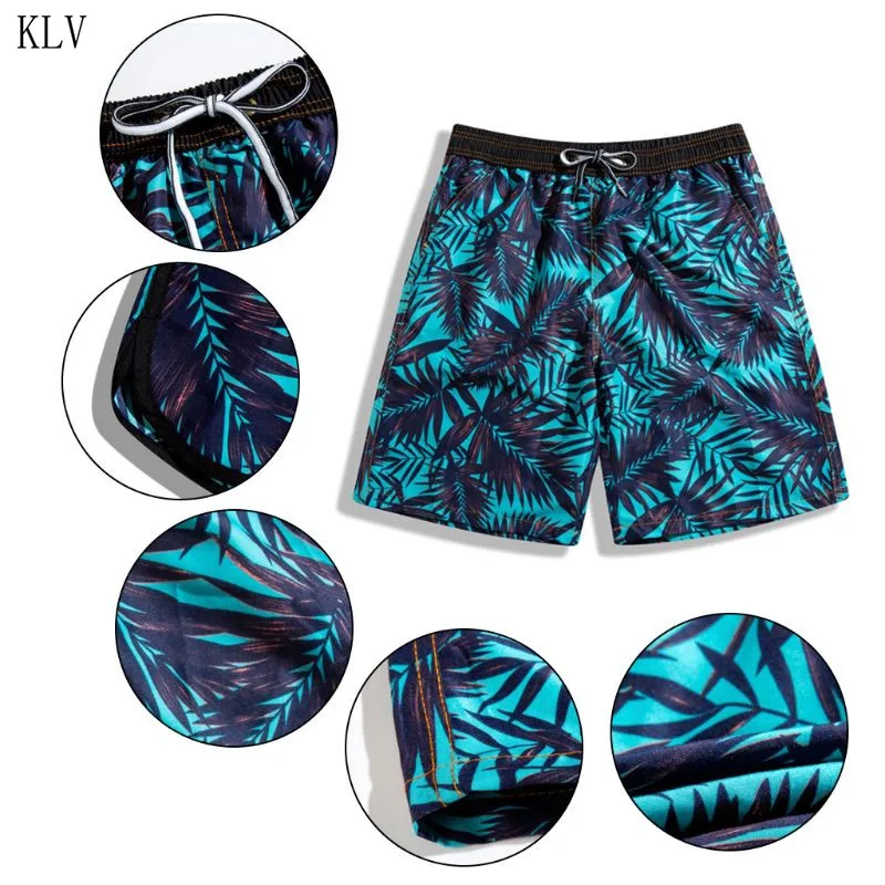Мужские и женские пляжные шорты с принтом кокосового дерева листьев для серфинга