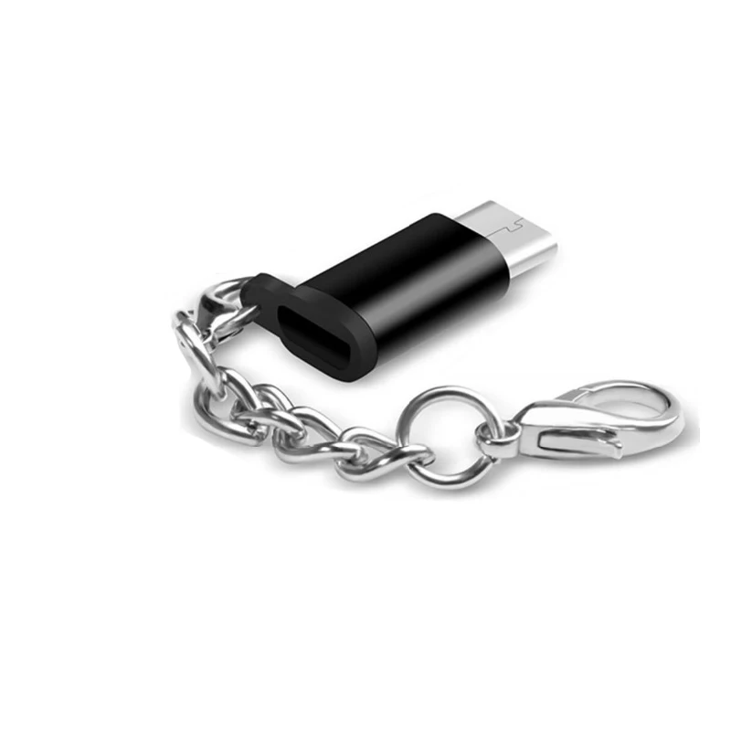 VBNM USB 3,1 C-type OTG адаптер Micro USB-type C Мужской адаптер с цепочкой для samsung S9 Note 8/S8+/LG G5 G6 V20 huawei - Цвет: 1pc Black