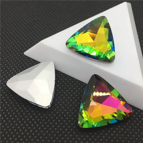 All Sizes Colors Pointback Triangle Glass Crystal Fancy Stone 8mm,10mm,12mm,18mm,23mm Bling Crystal AB,red, For Jewelry Making