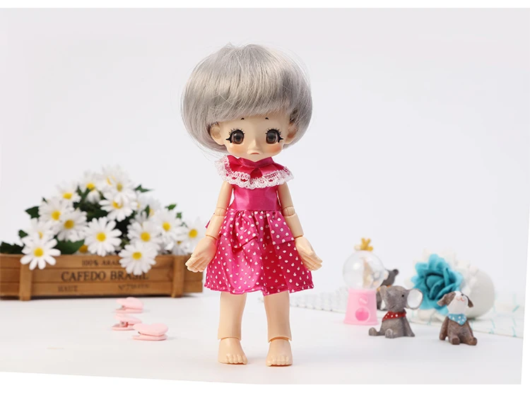 doll and wig dress 2 23 см 1/6 BJD куклы Обнаженная кукла аналогичная kikipop кукла-5 - Цвет: doll and wig dress 2