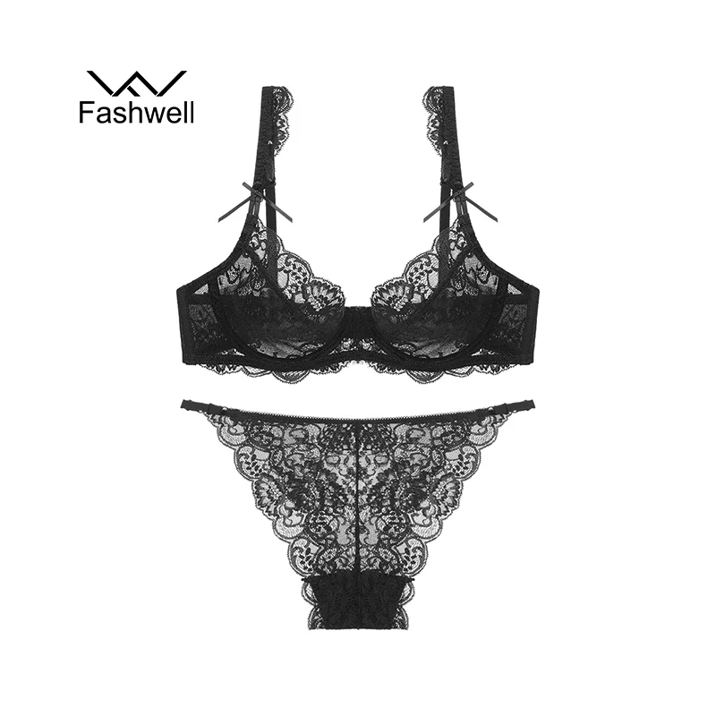 Fashwell новый кружевной комплект с бюстгальтером прозрачный бюстгальтер трусики