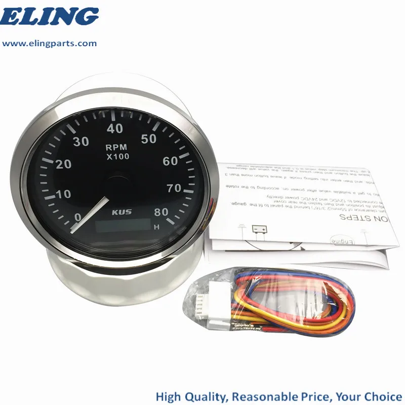KUS Морской Тахометр для автомобиля грузовика лодки тахометр с часовым счетчиком