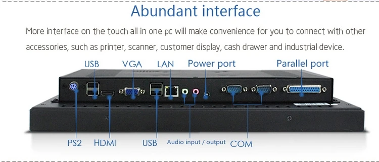 Монитор для систем windows TFT LCD HD CCTV дисплей 10 1 I 12 15 1719 21 5 23 6 сенсорный экран дюйма