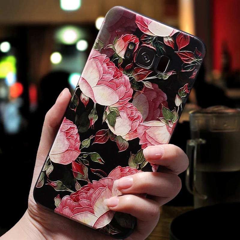 3D цветок рельефный чехол для samsung Galaxy M10 M20 M30 J5 J7 J4 J6 плюс J3 J2 Prime Note 9 8 4 Мягкий из термопластика чехол Coque