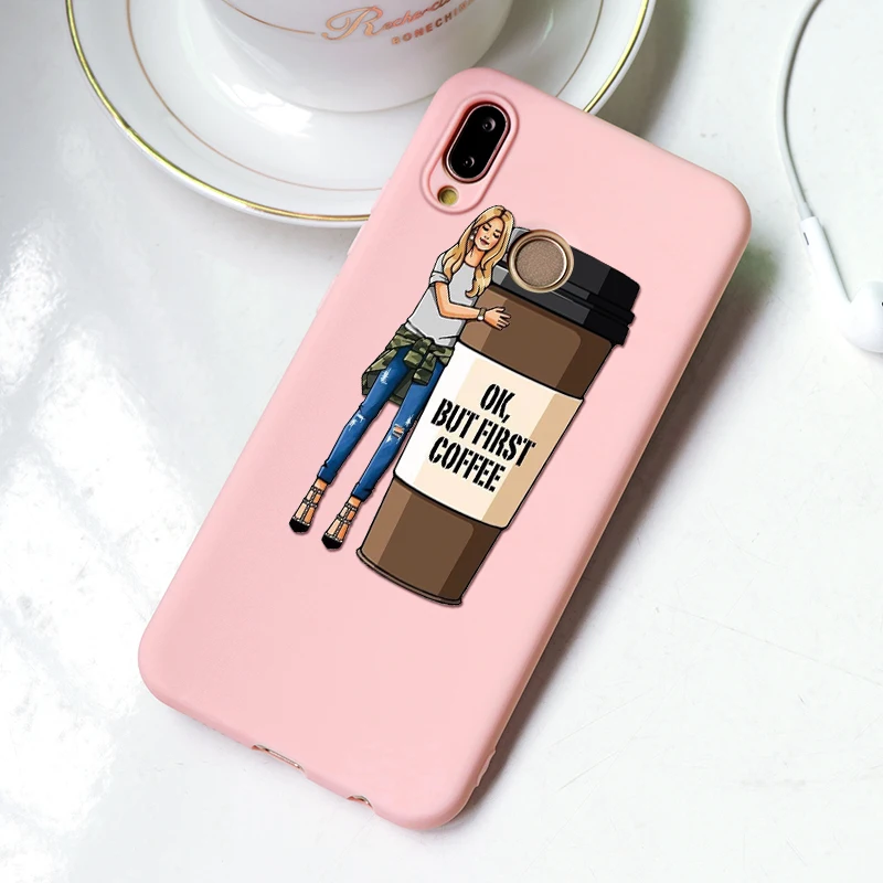 0cmicaiy Коричневые волосы для мамы и девочки, чехлы для huawei P30 P8 P9 P10 P20 mate 10 20 Lite Pro Plus P Smart Y6 Y9, Мягкий матовый ТПУ - Цвет: 0cmicaiy