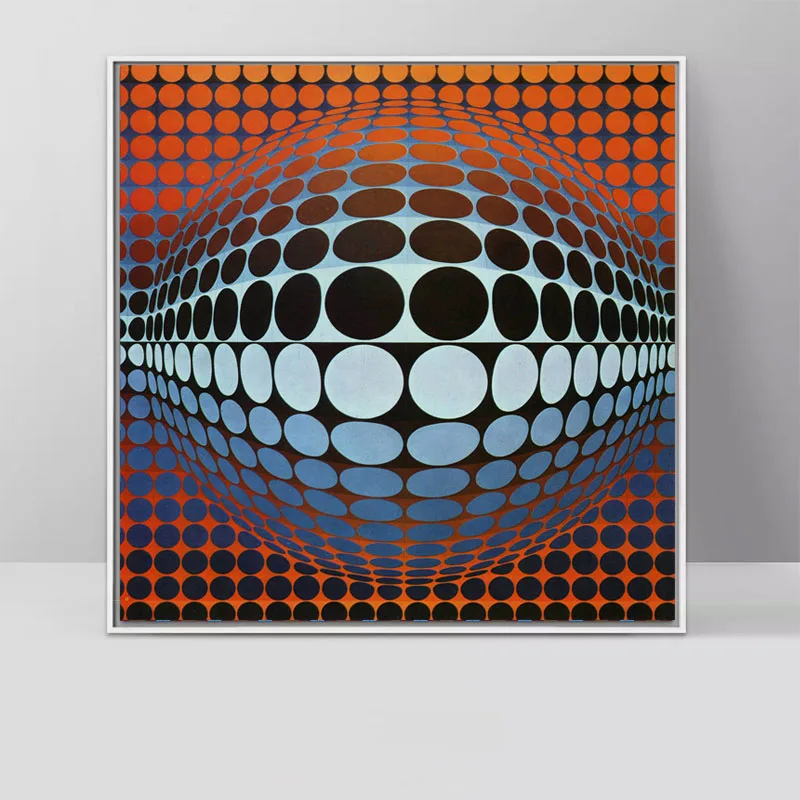 vasarely Современные абстрактные плакаты и принты, геометрические узоры, Картина на холсте, настенные картины для гостиной, спальни, домашний декор, Куадрос - Цвет: vasarely