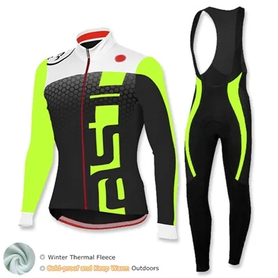 Jersey and BIB Pants Мужская Профессиональная зимняя теплая ФЛИСОВАЯ ФУТБОЛКА С аргоном 18 с длинными рукавами, одежда для велоспорта, велосипедные костюмы, комплект для велоспорта, Ropa Ciclismo - Цвет: Jersey and BIB Pants
